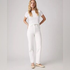 Levi's Women's Ribcage Ankle White Jeans Sz 25 x 27